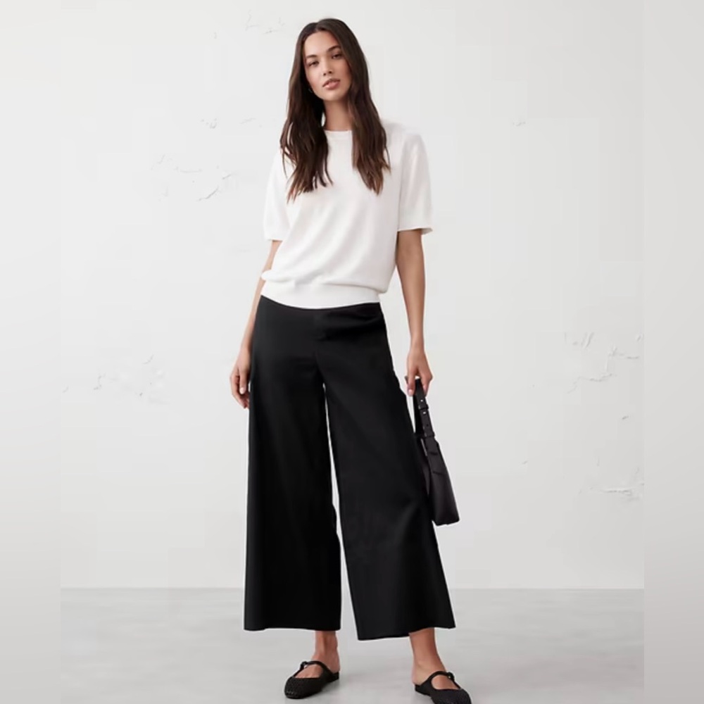Banana republic Black Wide-Leg Pants cropped